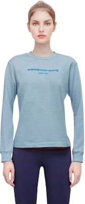 亚历山大·王 FW23 标志闪亮水洗长袖T恤 浅蓝色 男女同款 UCC32316434-51A Cheap 亚历山大·王 FW23 标志闪亮水洗长袖T恤 浅蓝色 男女同款 UCC32316434-51A