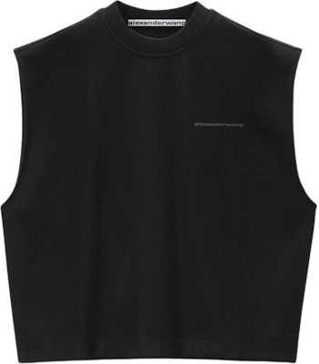Alexander Wang FW24 Black Cotton Puffer Logo Muscle Tank 6CC3241063001 Buy Alexander Wang FW24 Black Cotton Puffer Logo Muscle Tank 6CC3241063001