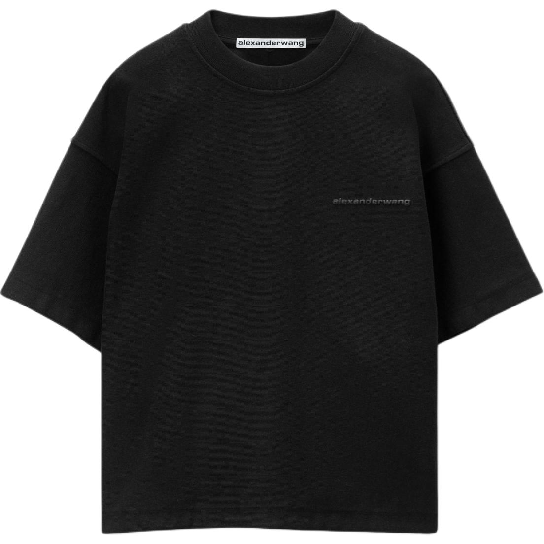 Alexander Wang FW24  Loose Fit Casual Crewneck T-Shirt Black 6CC3241053001