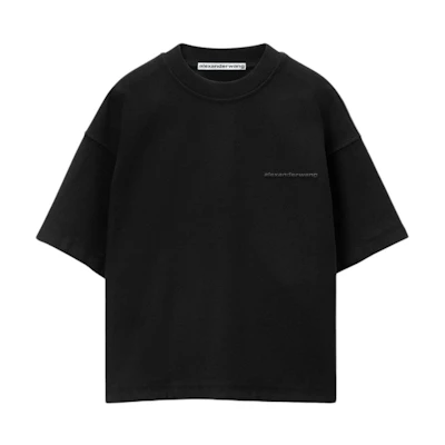 Alexander Wang FW24 Loose Fit Casual Crewneck T-Shirt Black 6CC3241053001
