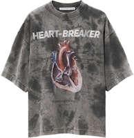 Alexander Wang FW24 Letter Heart Vintage Crewneck T-Shirt Unisex Grey. UCC3241704023A Alexander Wang FW24 Letter Heart Vintage Crewneck T-Shirt Unisex Grey. UCC3241704023A