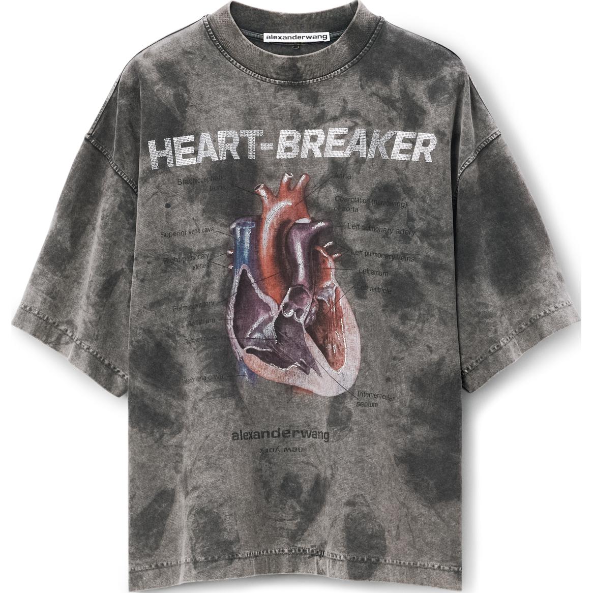 Order Alexander Wang FW24 Kaos Vintage Crewneck Unisex Abu-abu Letter Heart. UCC3241704023A