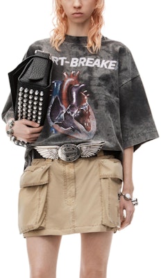 Alexander Wang FW24 Kaos Vintage Crewneck Unisex Abu-abu Letter Heart. UCC3241704023A Shop Alexander Wang FW24 Kaos Vintage Crewneck Unisex Abu-abu Letter Heart. UCC3241704023A