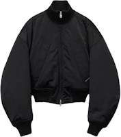 Alexander Wang FW24 Minimalist Comfy Stand Collar Unisex Black Jacket UWC4242050001 Alexander Wang FW24 Minimalist Comfy Stand Collar Unisex Black Jacket UWC4242050001