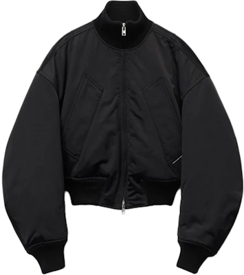 Alexander Wang FW24 Jaket Hitam Unisex Minimalis Stand Collar Nyaman UWC4242050001 Buy Alexander Wang FW24 Jaket Hitam Unisex Minimalis Stand Collar Nyaman UWC4242050001