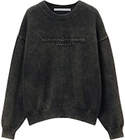 Alexander Wang FW24 Oversized Logo Crewneck Sweatshirt Unisex Black UKC3241034023A Alexander Wang FW24 Oversized Logo Crewneck Sweatshirt Unisex Black UKC3241034023A