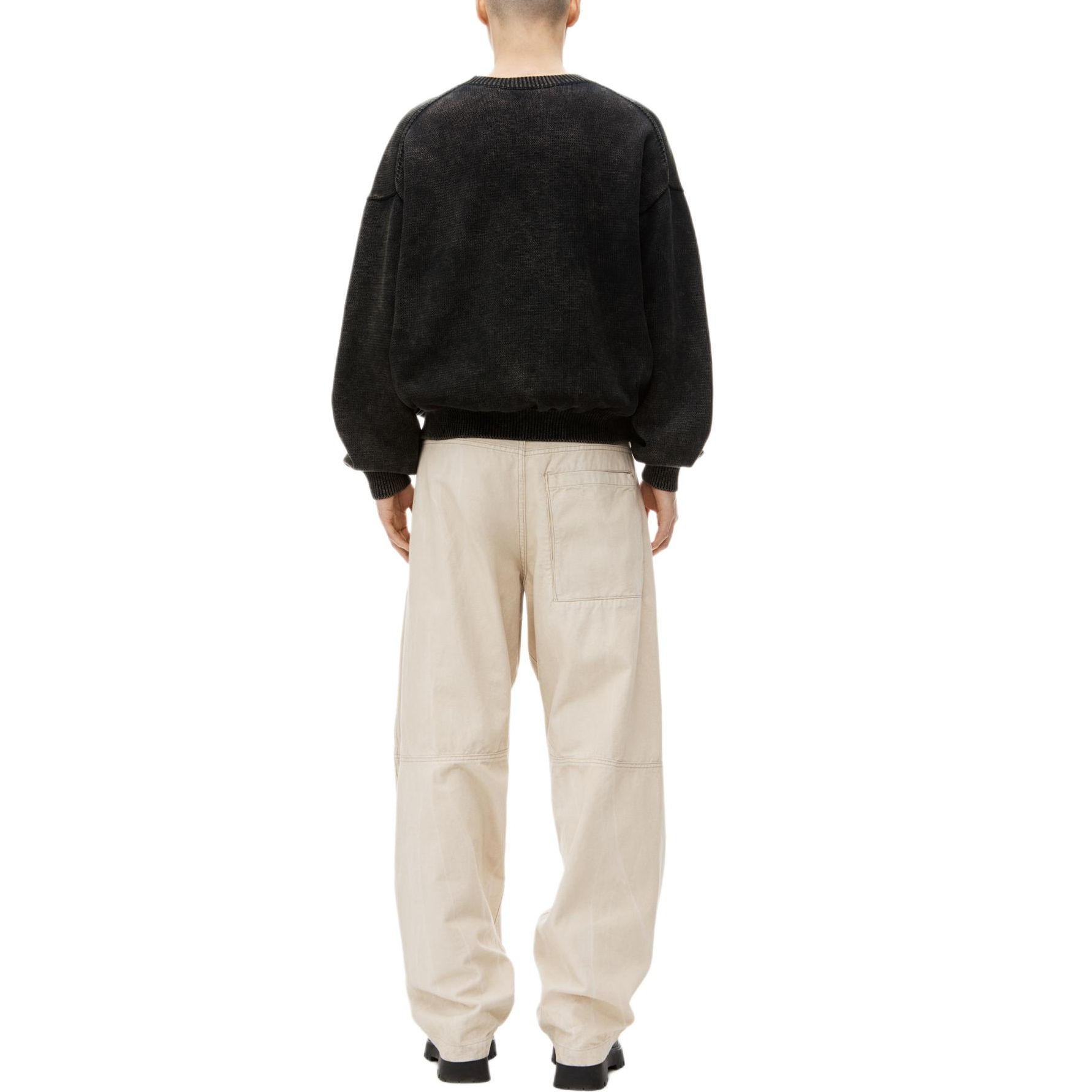 Purchase Alexander Wang FW24 Oversized Logo Crewneck Sweatshirt Unisex Black UKC3241034023A