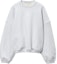 Order Alexander Wang FW24 Oversized Logo Embroidered Cotton Long Sleeve Shirt Grey 6CC3242044050