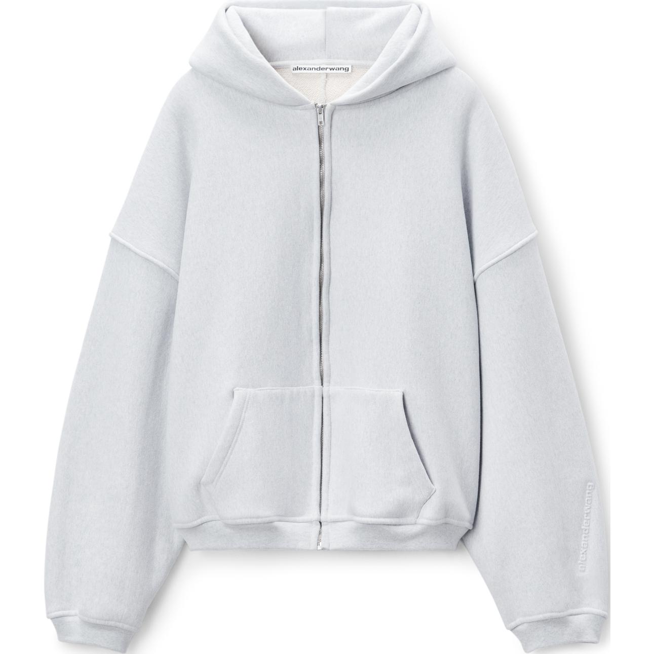 Order Alexander Wang FW24 Oversized Logo Embroidered Cotton Sweatshirt Light Grey . 6CC3242043050
