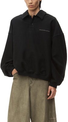 Alexander Wang FW24 Oversized Logo Long Sleeve Polo Shirt Men’s Black 6CC3241056001 Purchase Alexander Wang FW24 Oversized Logo Long Sleeve Polo Shirt Men’s Black 6CC3241056001