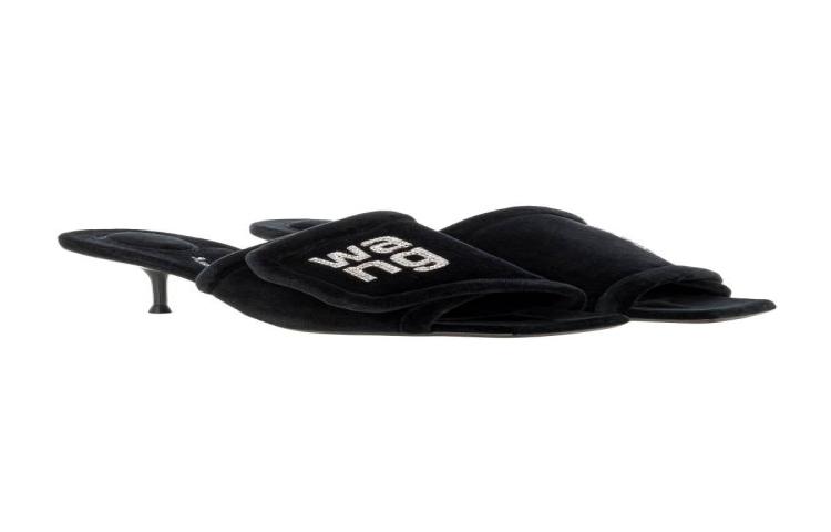 Alexander Wang Givenchy Jessie Velour Crystal Logo Sandal 'Black' 圖 2