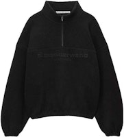 Alexander Wang Half-Zip French Terry Sweatshirt Black Pullover Crewneck 6CC3231021 Alexander Wang Half-Zip French Terry Sweatshirt Black Pullover Crewneck 6CC3231021