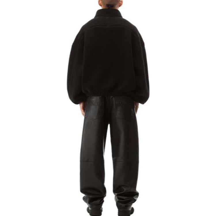 Shop Alexander Wang 法式棉質半拉鍊黑色套頭圓領運動衫 6CC3231021