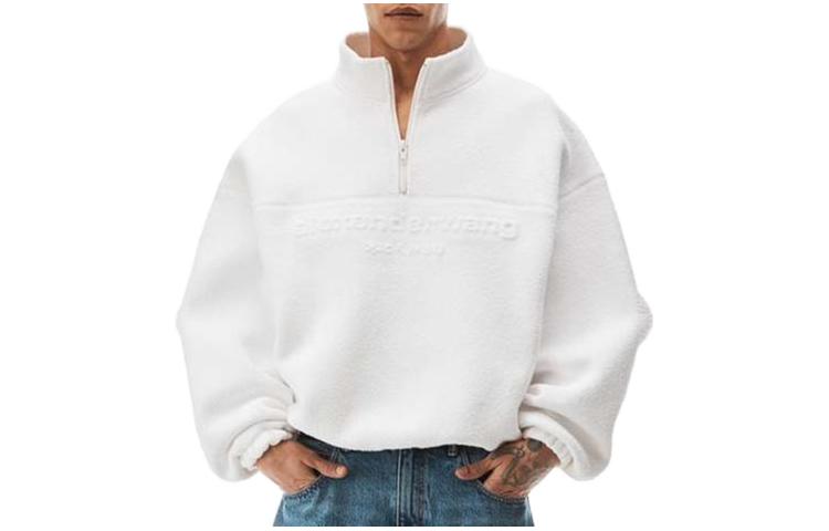 Details for Alexander Wang 法式棉質半拉鍊黑色套頭圓領運動衫 6CC3231021