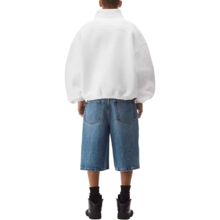 Cheap Alexander Wang 法式棉質半拉鍊黑色套頭圓領運動衫 6CC3231021