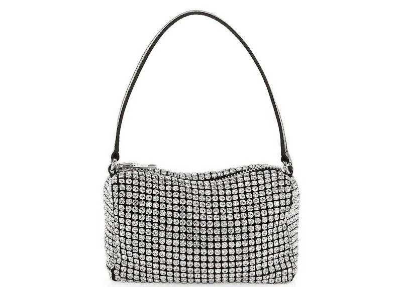 Alexander Wang Heiress Pouch In Crystal Mesh White