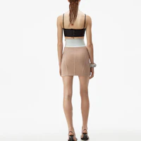 Shop Alexander Wang 高腰字母印花休閒裙玫瑰米色 1C195074260