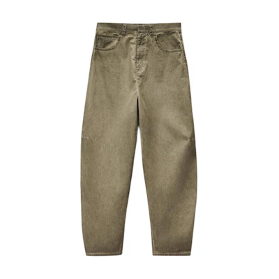 Alexander Wang High-Waisted Wide-Leg Washed Denim Jeans Sage Green 6WC3244047