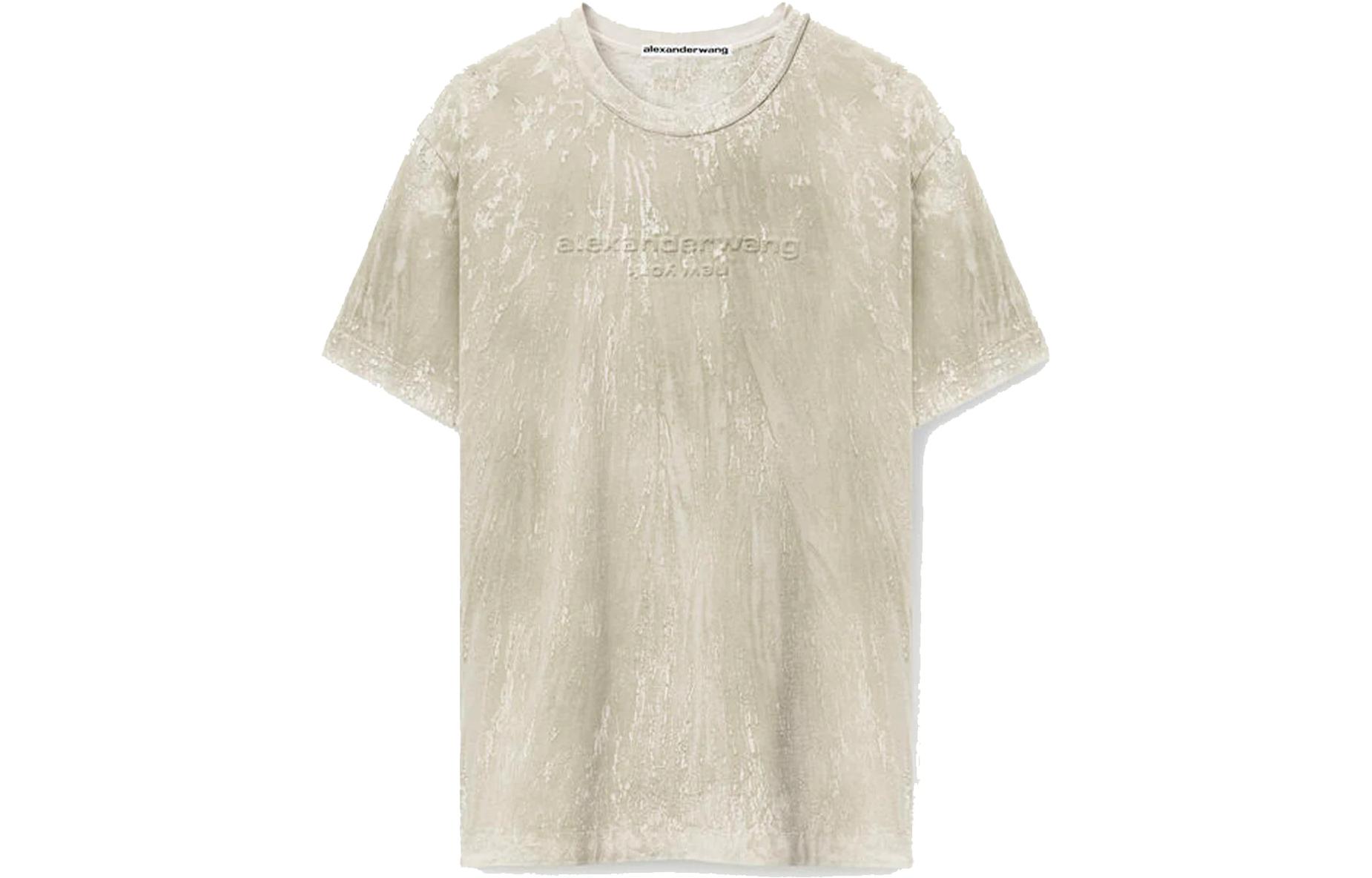 Alexander Wang Ice Grey Logo Print Unisex Short Sleeve T-Shirt. UCC2231622-076