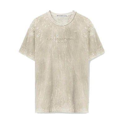 Alexander Wang Ice Grey Logo Print Unisex Short Sleeve T-Shirt. UCC2231622-076