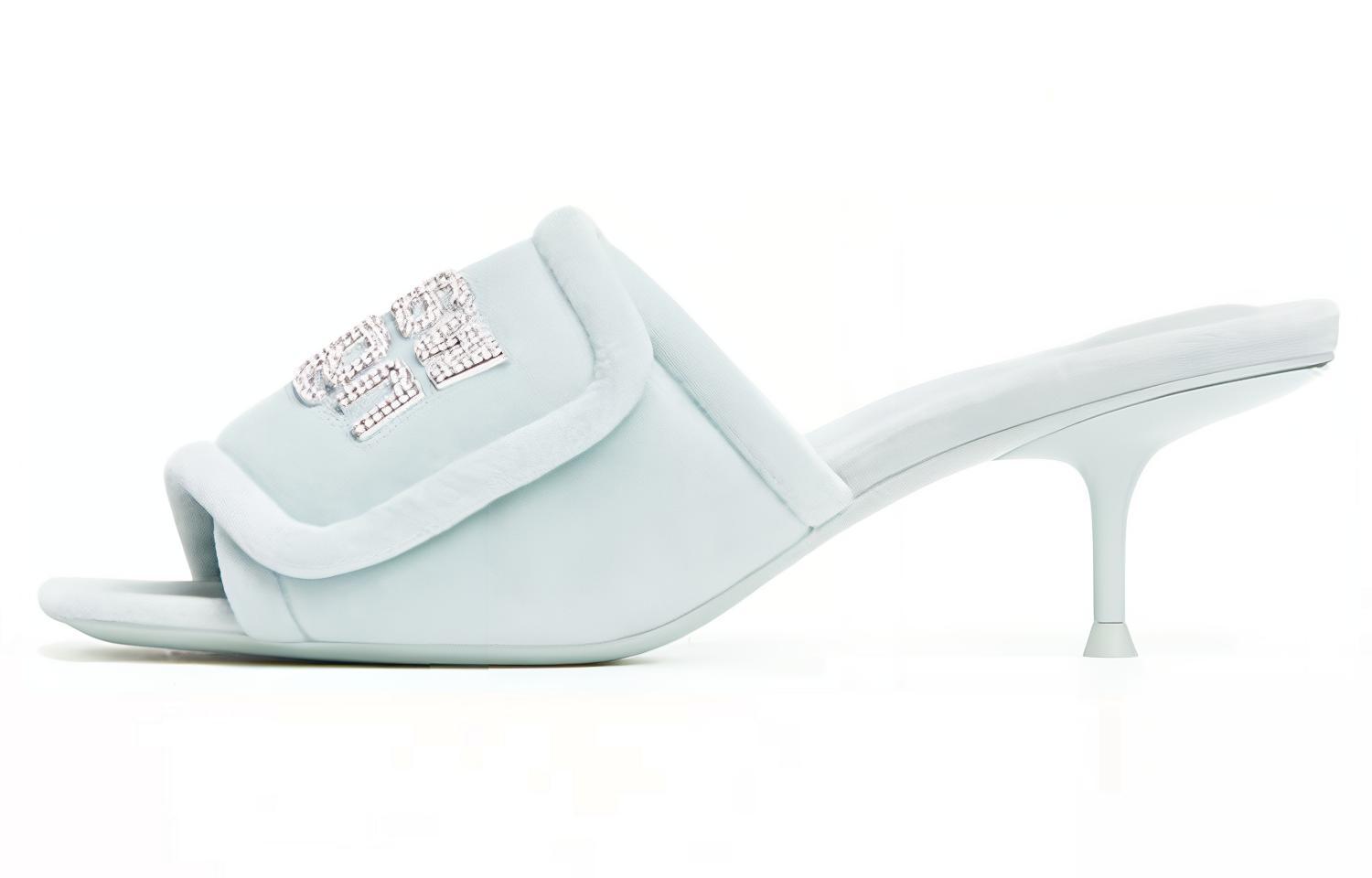 Alexander Wang Jessie 'Blue Logo Thick-Heel Sandals'