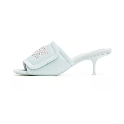 Alexander Wang Jessie 'Blue Logo Thick-Heel Sandals'