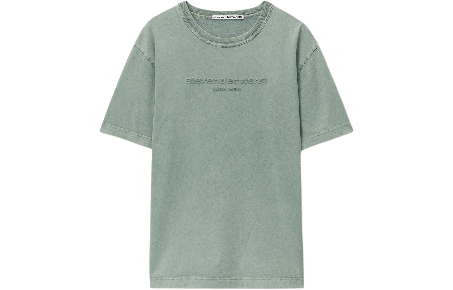Alexander Wang Letter Print Green Crewneck Short Sleeve T-Shirt Unisex UCC22416973-35A