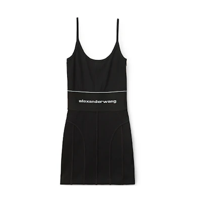 Alexander Wang Logo-Embellished Black Stretch Mini Dress 1CC1206271-001