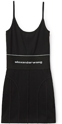 Alexander Wang Logo Hitam Mini Dress Regangan. 1CC1206271-001 Order Alexander Wang Logo Hitam Mini Dress Regangan. 1CC1206271-001