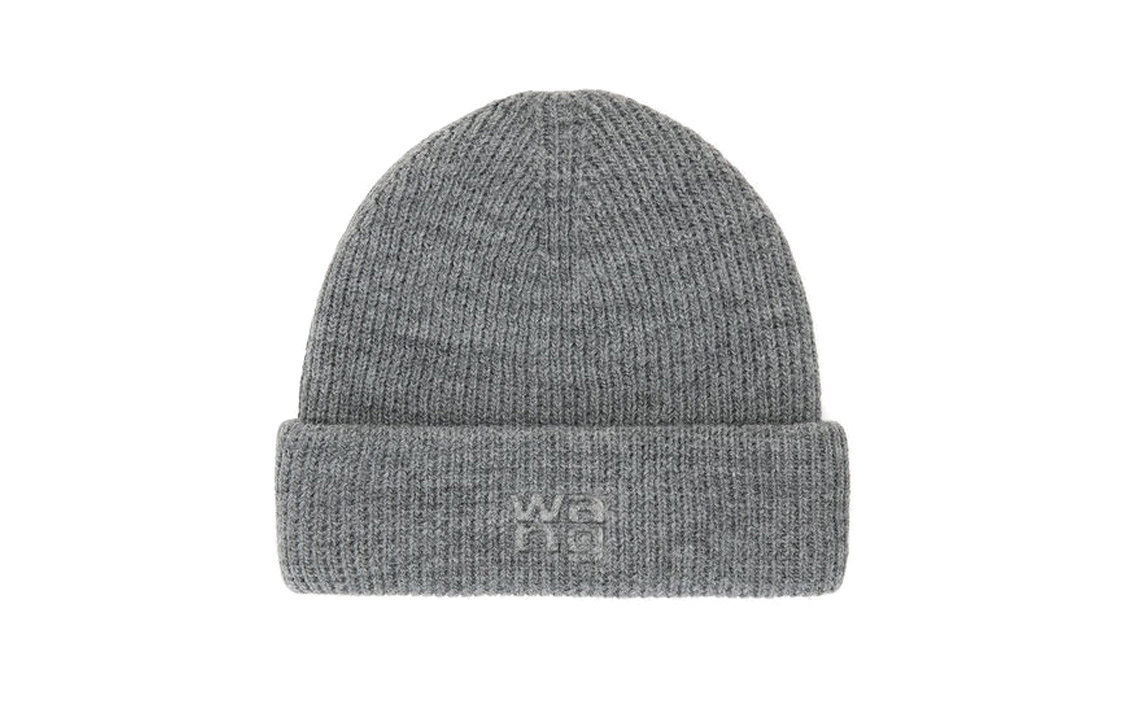 Alexander Wang Logo Knit Beanie Unisex Couple Style Gray 4KC4239073091