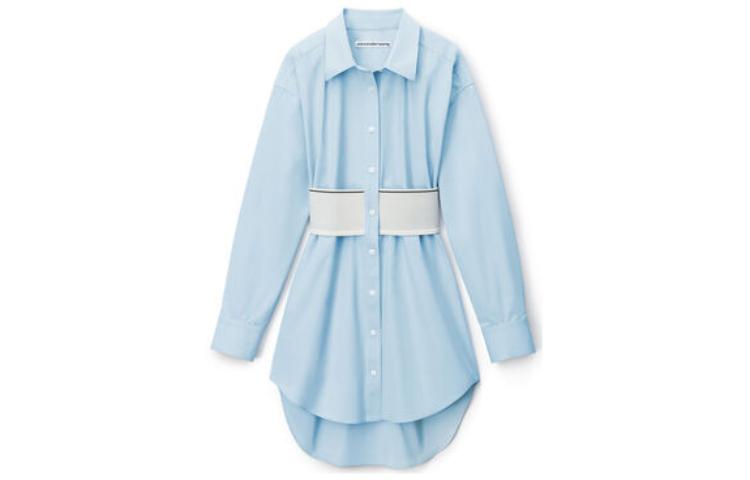 Alexander Wang Logo Shirt Dress Blue 1WC3226492-450