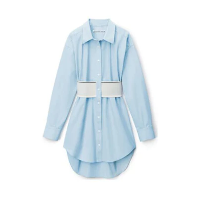 Alexander Wang Logo Shirt Dress Blue 1WC3226492-450