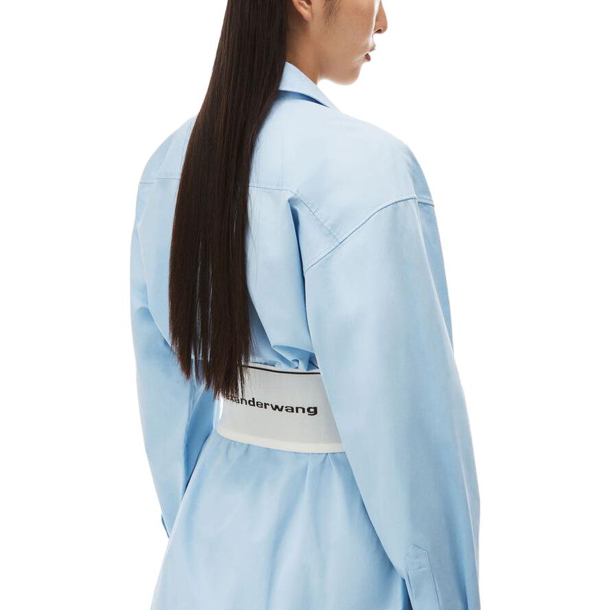 Purchase 亚历山大王标志蓝色衬衫连衣裙 1WC3226492-450