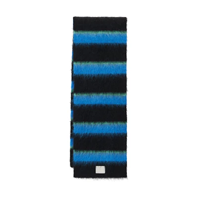 Alexander Wang Metallic Logo Patch Scarf Unisex Black/Blue 1KC4239055004