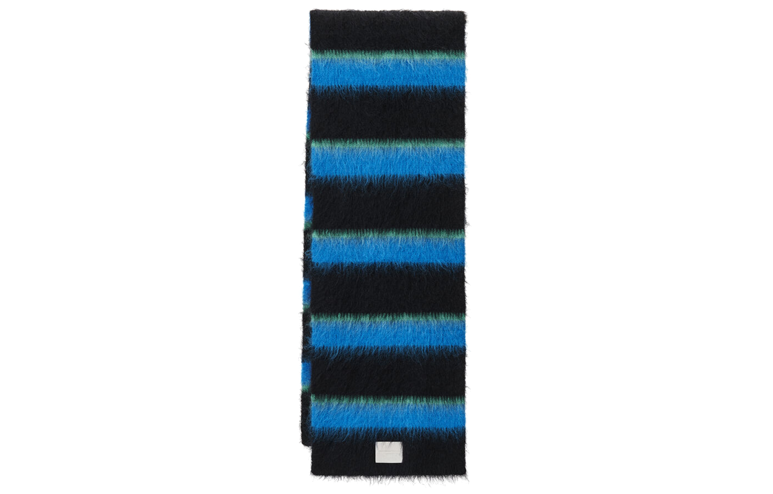 Order Alexander Wang Metallic Logo Patch Scarf Unisex Black/Blue 1KC4239055004