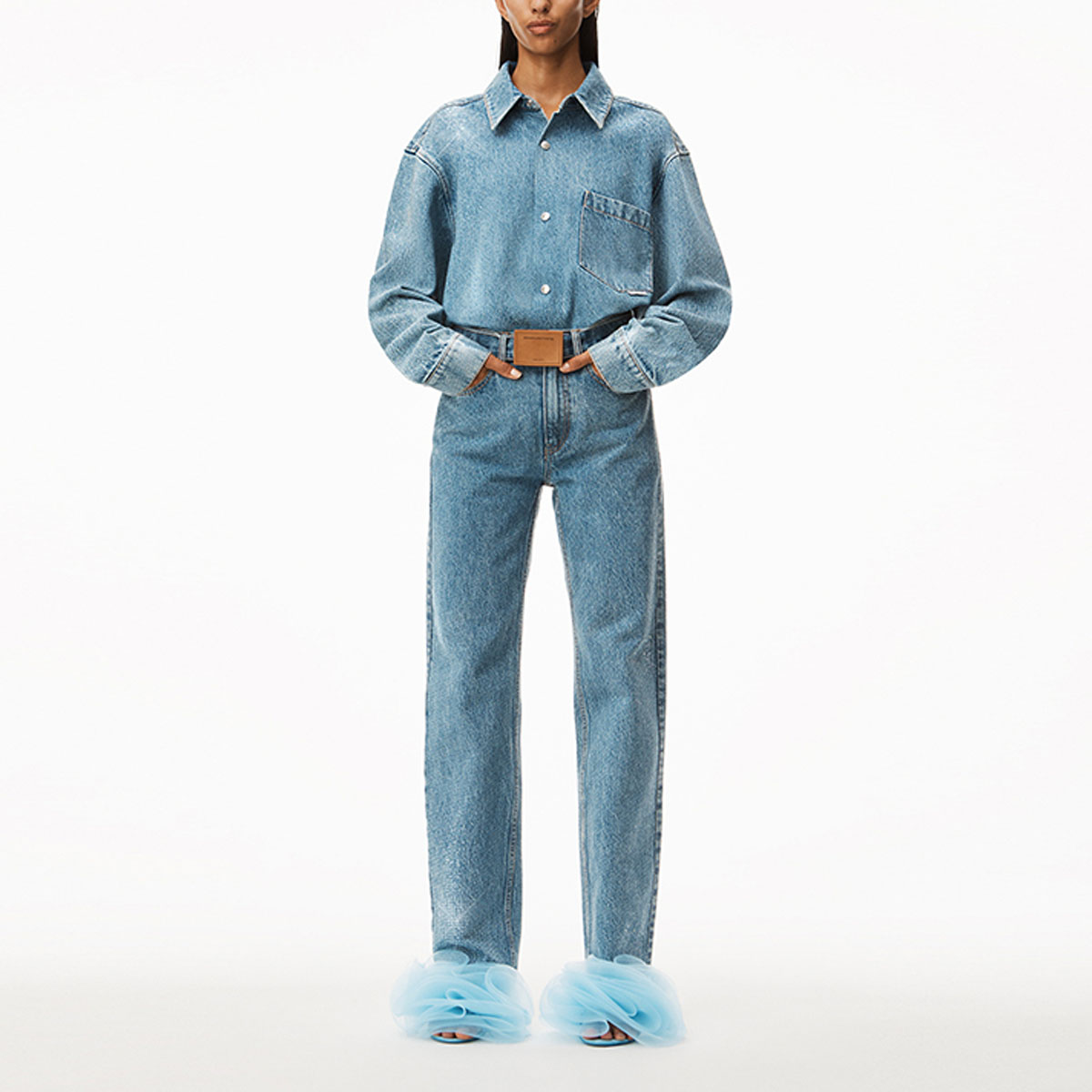 Alexander Wang Mid-Rise Straight-Leg Washed Jeans Men’s Light Blue. 1WC2234529-486 圖 3