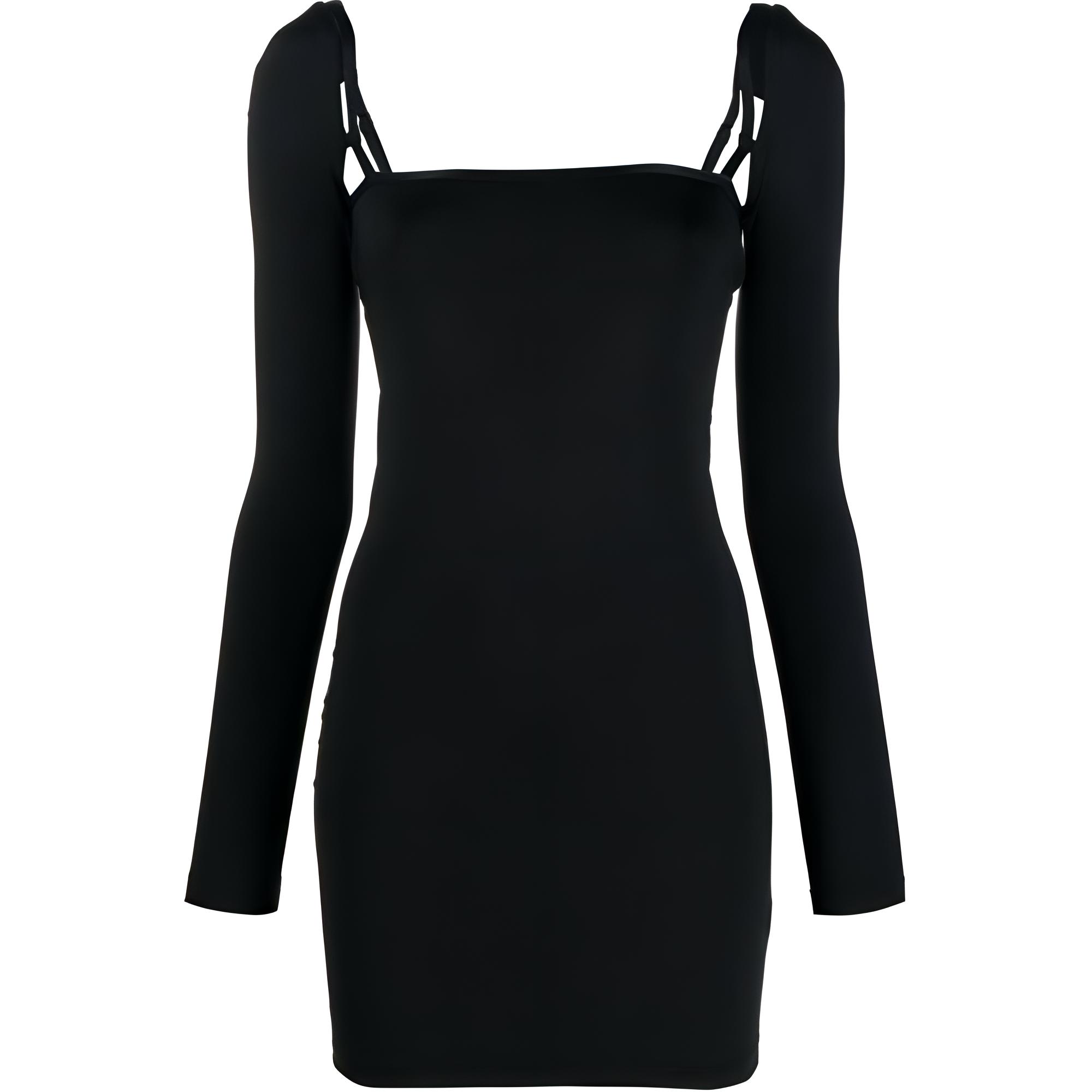 Alexander Wang Minimalist Slim Fit Black Long Sleeve Short Dress 4CC4236622S-001