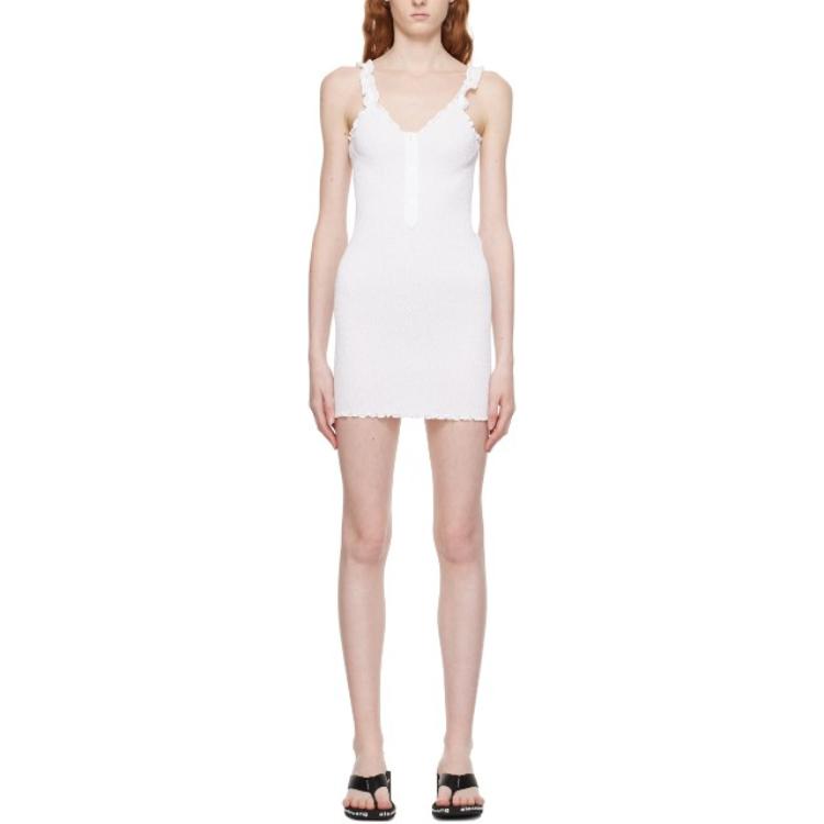 Alexander Wang Minimalist V-Neck Slim Fit Cami Dress Women White 4WC3236226-100
