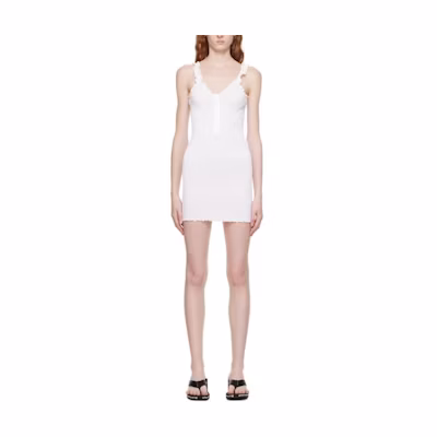 Alexander Wang Minimalist V-Neck Slim Fit Cami Dress Women White 4WC3236226-100