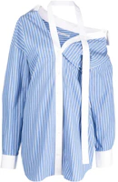 Alexander Wang Off-Shoulder Striped Long Sleeve Shirt Dress Sky Blue 4WC3236224 Alexander Wang Off-Shoulder Striped Long Sleeve Shirt Dress Sky Blue 4WC3236224