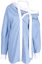 Order Alexander Wang Gaun Kemeja Off-Shoulder Garis Lengan Panjang Biru Langit. 4WC3236224