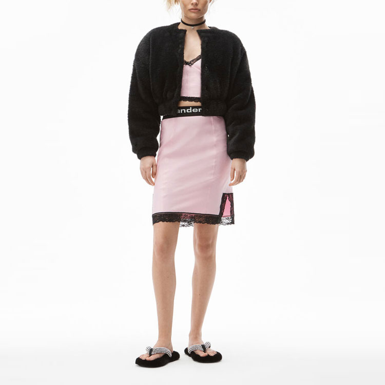 Lookbook Alexander Wang Pink Lace Trim Skirt Midi A-Line Lyocell | Novelship Malaysia 4CC1215019-694