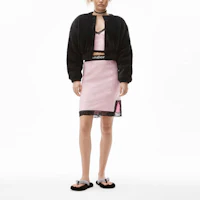 Lookbook Alexander Wang 粉色蕾絲邊萊賽卡A字中長裙 4CC1215019-694