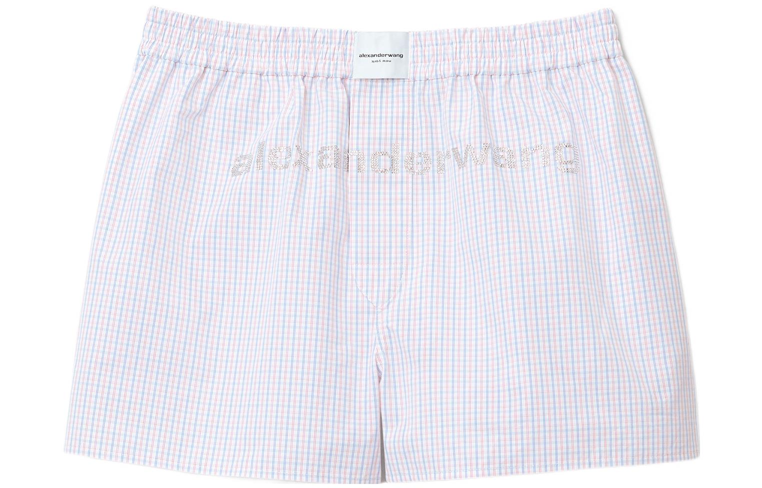 Alexander Wang Red Plaid Logo Mid-Rise Boxer Shorts Unisex. UWC2224041-963