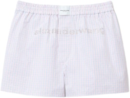 Alexander Wang Red Plaid Logo Mid-Rise Boxer Shorts Unisex. UWC2224041-963 Alexander Wang Red Plaid Logo Mid-Rise Boxer Shorts Unisex. UWC2224041-963