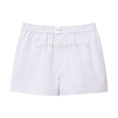 Alexander Wang Red Plaid Logo Mid-Rise Boxer Shorts Unisex. UWC2224041-963