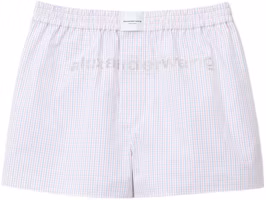 Order Alexander Wang 紅色格紋標誌中腰男女通用平口短褲. UWC2224041-963