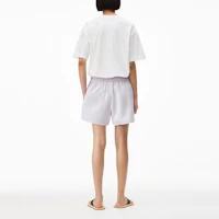 Shop Alexander Wang 紅色格紋標誌中腰男女通用平口短褲. UWC2224041-963