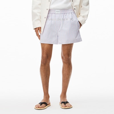 亚历山大王红色格纹标志中腰男女通用平角裤。 UWC2224041-963 Purchase 亚历山大王红色格纹标志中腰男女通用平角裤。 UWC2224041-963