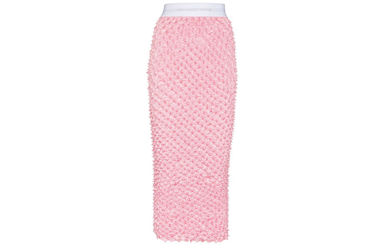 Alexander Wang Shibori Solid Midi Skirt Pink 1WC3215192-952
